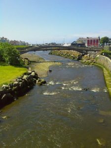 The river Aeron that runs into the town of Aberaeron